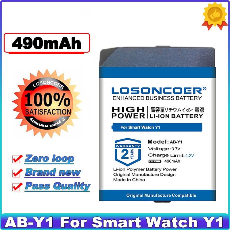 Losoncoer 490 Mah AB-Y1 Batterij Voor Slimme Horloge Y1 Horloge Bluetooth Horloge Telefoon Y1 RXY-Y1 JHCY-T11