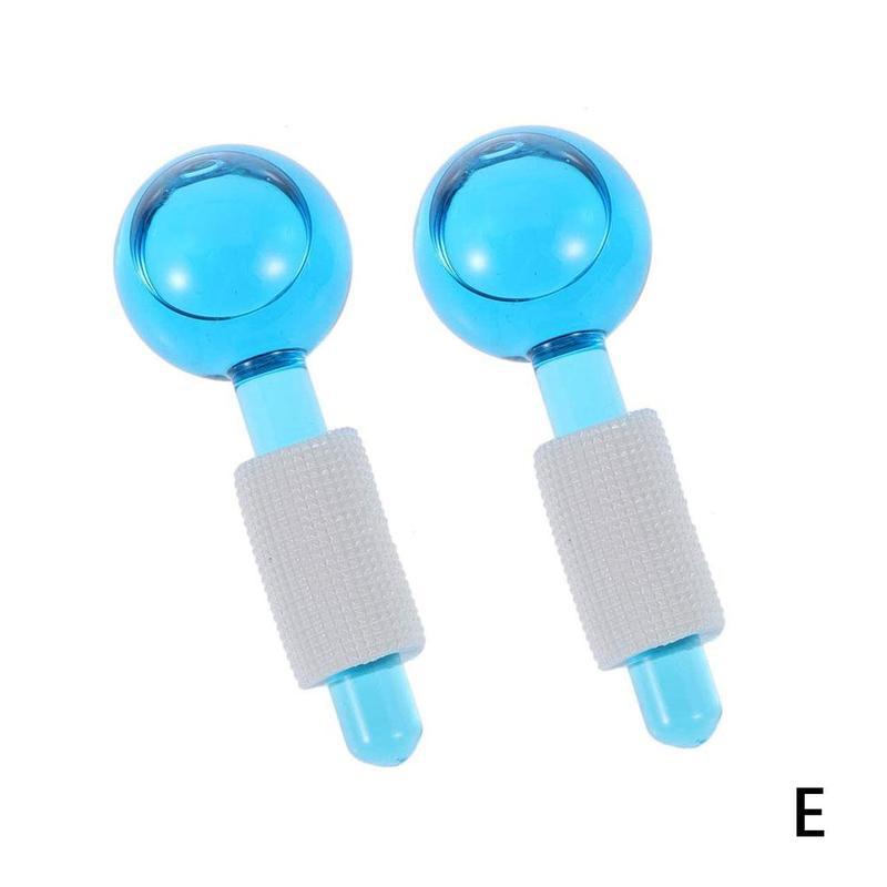 2Pcs Energie Massage Ijs Bal Rimpel Remover Schoonheid Cooling Bal Glas Globes Gezicht Bloedsomloop Crystal Ice Globes: E