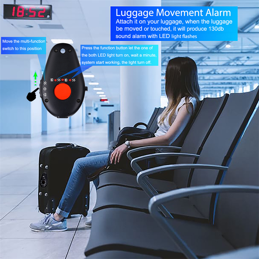 Alarme Anti-détecteur multifonction de sécurité personnelle, Protection des bagages, mouvement, porte ouverte, tente, détection de mouvement