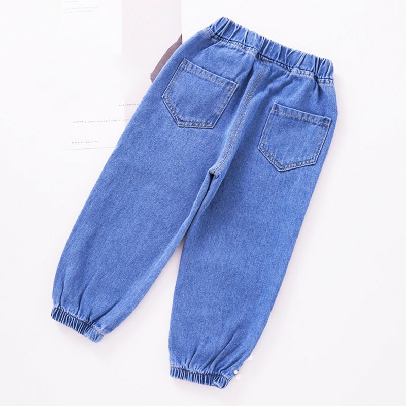 Børns jeans børn denim lange bukser drenges sommer myg-bevis bukser piges tegneserie åndbar tynd jeans 1-6y