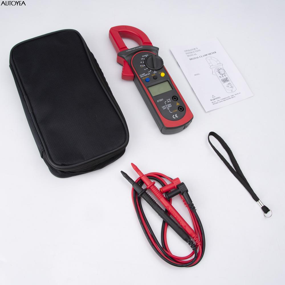 ST201 Digital Clamp Multimeter Resistance Ohm Tester AC DC Clamp Ammeter Transistor Testers Voltmeter D Contact LCR Meter: Red