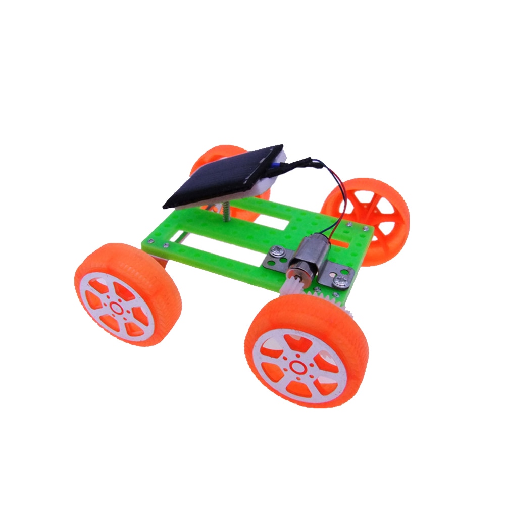 1 stks Mini Vierwiel Zonnepaneel Drive Auto Plastic Gear versnellingsbak Model Maken DIY Kind Kid Speelgoed Voertuig Creatieve uitvinding