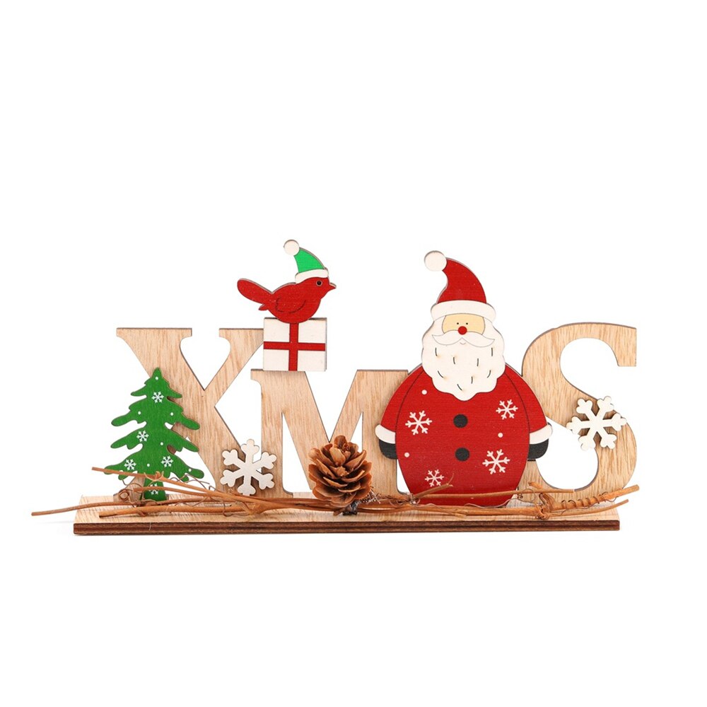 Creatieve Houten Engels Brief Kerstman Sneeuwpop Mini Kerst Ornament Speelgoed Woondecoratie Accessoires: Santa Claus