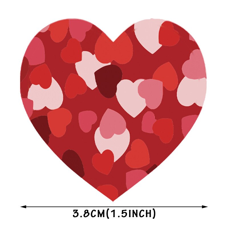 500 stücke Herz Form Etiketten Valentinstag Papier Verpackung Aufkleber Candy Dragee Tasche Box Verpackung Tasche Hochzeit Dank aufkleber