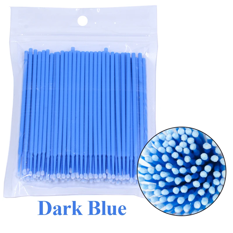 100Pcs Eyelash Cleaning Brush Lash Extension Micro Cotton Swab Individual Eyelashes Microbrush Beauty Makeup Clean Remover Tools: Gold
