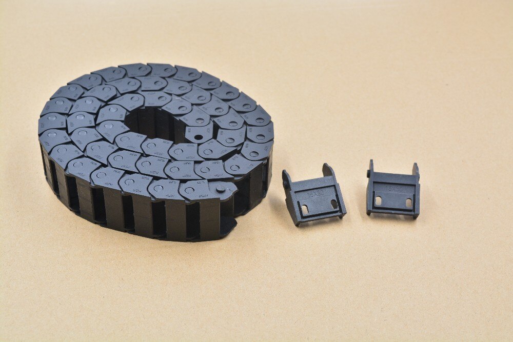 1 stuks bridge type kan open plastic 15mm x 30mm drag ketting met end connectoren L 1000mm graveermachine kabel voor CNC router