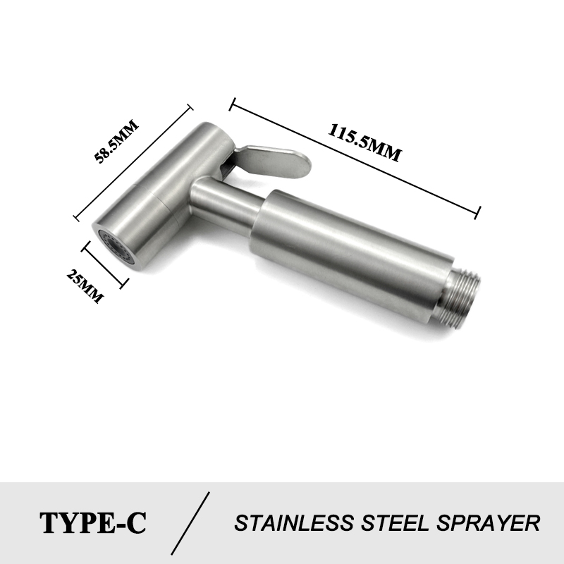 Stainless Steel Toilet Hand Held Bidet Faucet Sprayer Bidet Set Sprayer Toilet Spray Bathroom Self Cleaning Shower Shattaf Tap: C Sprayer Only
