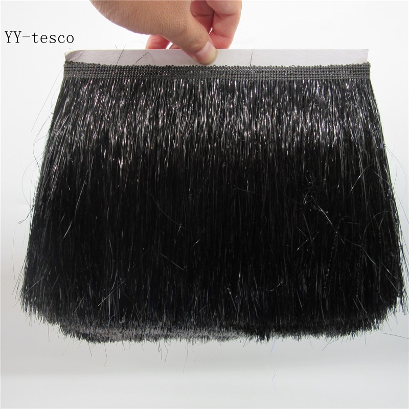 Yy-tesco 1 jardów 20cm szerokości srebrne koronkowe frędzle wykończone frędzlami wykończenie z frędzlami DIY łacina sukienka akcesoria robić kostiumów scenicznych taśma koronkowa