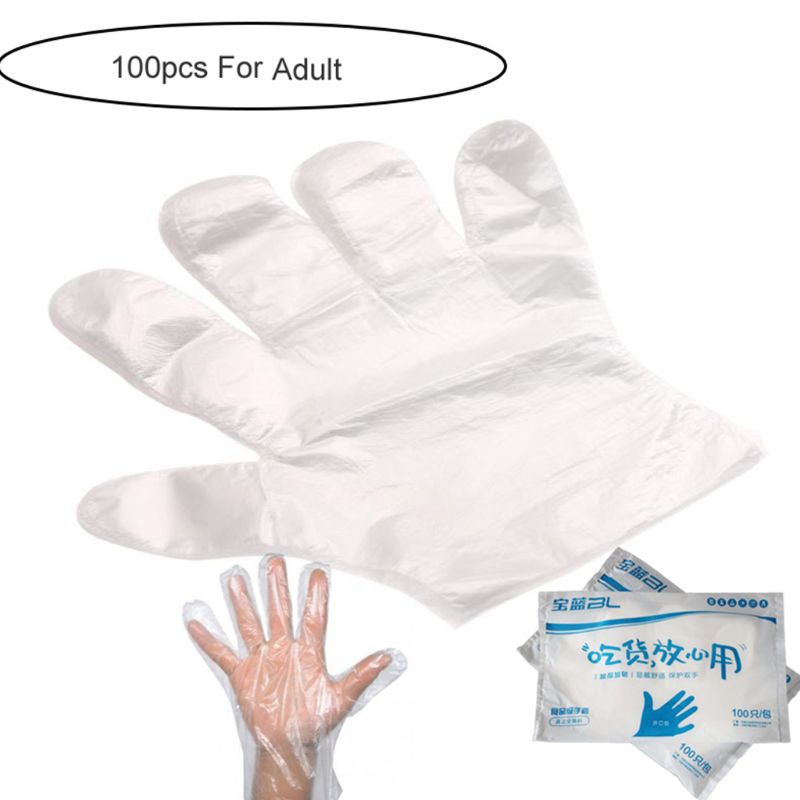 100 stuks pe wegwerphandschoenen poedervrij latexvrij voor volwassenen keukenhandschoenen  t8wb