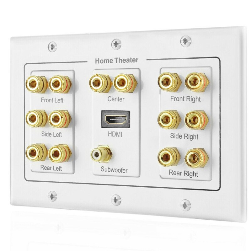 Plaque murale haut-parleur 7.1 avec connecteur RCA HDMI o pour Home cinéma Surround
