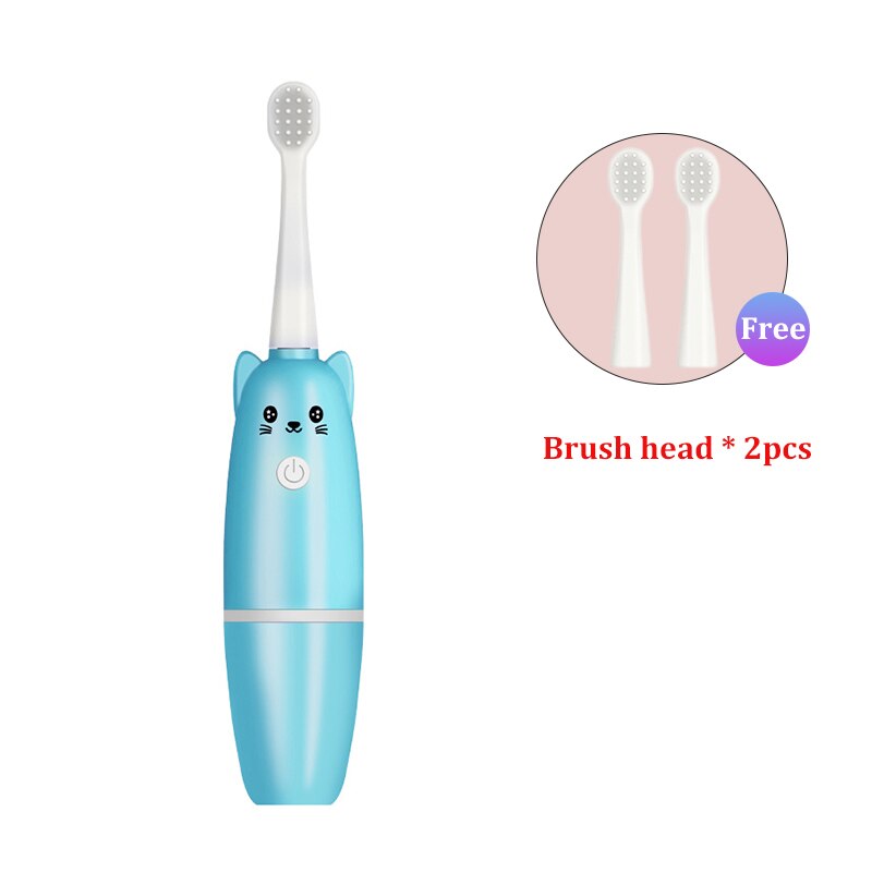 Kinderen Tandenborstel U-vorm Elektrische Tandenborstel 360 Graden Reinigen Kids Silicone Automatische Ultrasone Tanden Tandenborstel: blue A