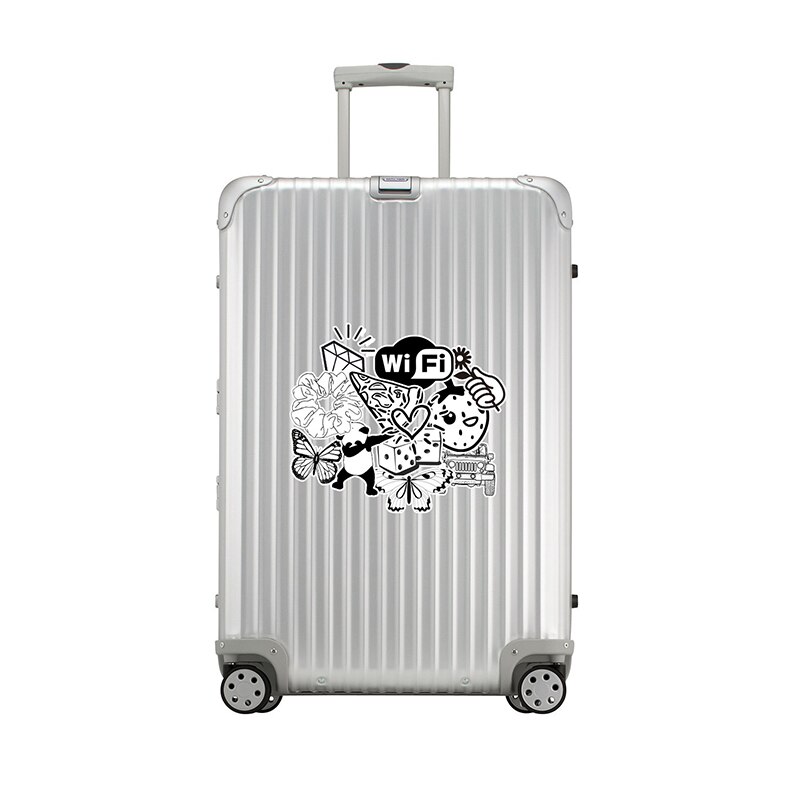50pcs Black and White Cartoon Stickers Kids Luggage Notebook Laptop Sticker Skateboard Suitcase Decals For Computer Sticker