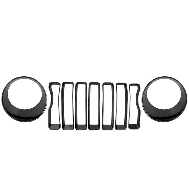JeCar 7pc Black Mesh Grill Inserts – For Jeep Grand Cherokee 2017-2020 – ABS Self-Adhesive