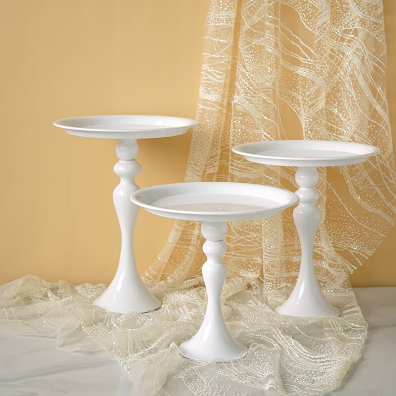 Witte cake stand hoge voeten metalen ijzer 8 inch cake tool voor cake decoratie voor wedding party bakvormen diner & bar