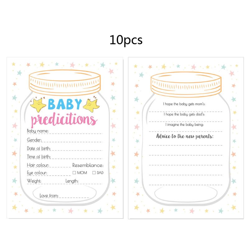 10 paket råd och förutsägelsekort för babyshower spel föräldrameddelande råd 24be