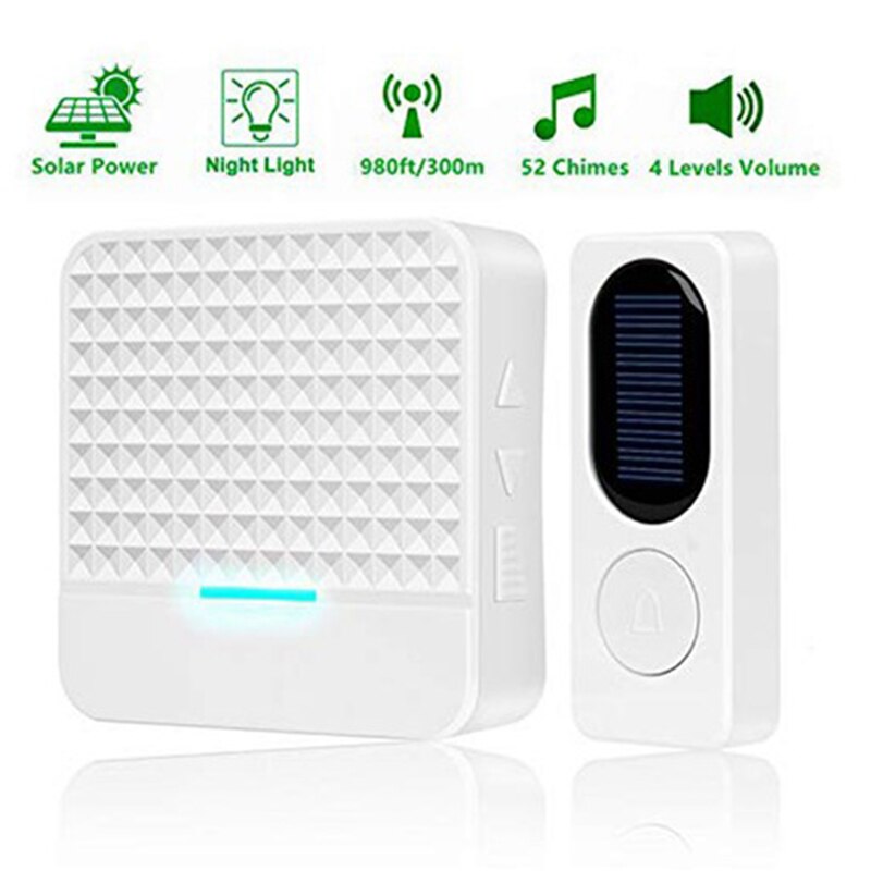 Solar Draadloze Deurbel Thuis Digitale Waterdichte Deurbel Ouderen Caller Us Plug