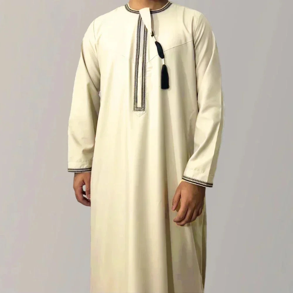 moslim mannen lange mouw trui jurk Abaya Daffah Jubba Thobe Pakistan Saudi Arabische Kaftan Islam kleding gebed gewaad Afghaanse