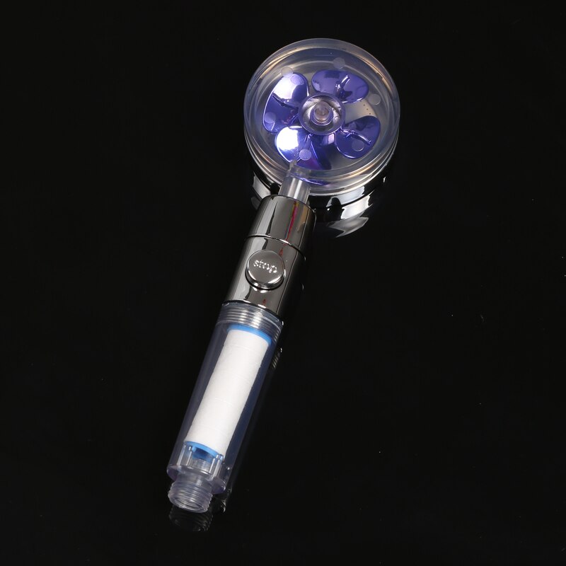 Turbocharged Shower Head Water Saving Flow 360 Degrees Rotating with Filter Rain High Pressure Spray Nozzle Bathroom Accessories: Purple Ordinary