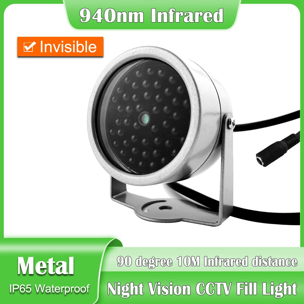 Mini Invisible illuminator 940NM IR Fill light 90 Degree 48Pcs Infrared LED Lights Night Vision Waterproof For CCTV Security Cam