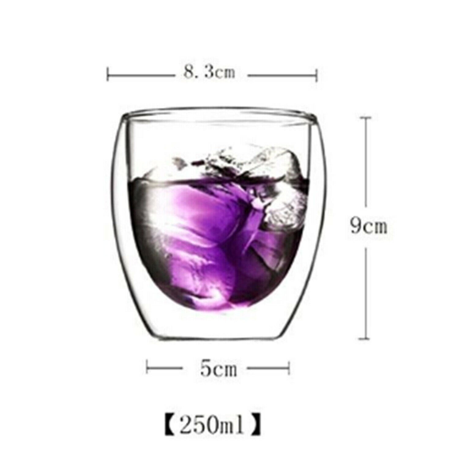 4 stk 250ml dobbeltveggede varmebestandige espressokopper klart glass øl kaffe melk te krus varmebestandig til kaffe