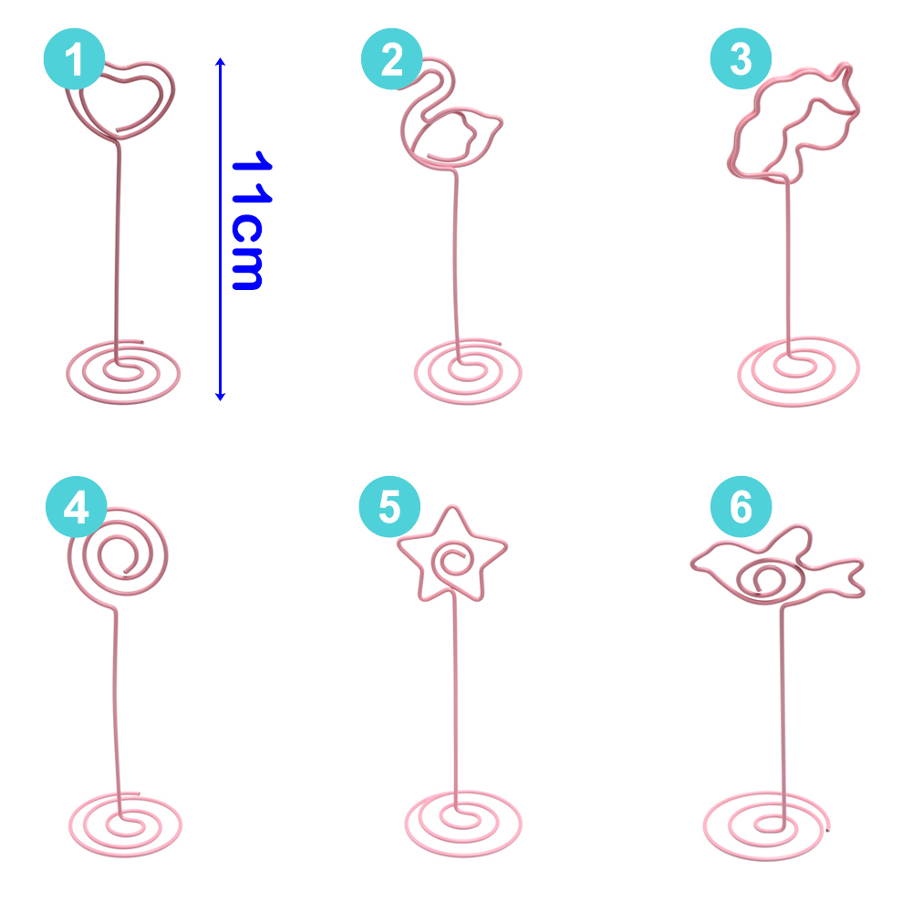 Cool Wedding Place Card Holder Cute Girl Pink Romantic Heart Swan Photo Clip Table Number Stand Wedding Supplies