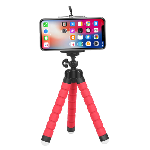 SCHIETEN Flexibele Octopus Statief Voor Gopro Xiaomi Yi 4K SJCAM Dslr Met Mobiele Telefoon Clip Tablet Stand Mount Voor mobiele Telefoon: Red