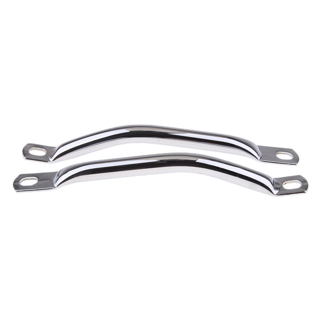1 Pair 240mm Alloy Universal Rear Passengers Hand Grab Rail Handlebar for Motorcycles with 15mm mounting holes: Silver as described