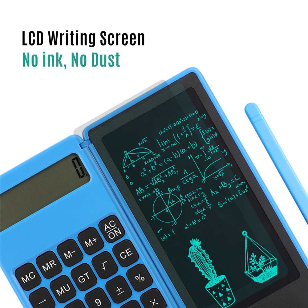 12 Digits Display Calculator 6 Inch LCD Writing Tablet Foldable Repeated Writing Digital Drawing Pad With Stylus Kids Learning