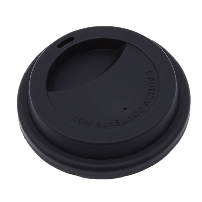 Thick Travel Mug Lid Silicone Coffee Mug Lids Cap Silicone Drinking Lid Spill-Proof Cup Lids Covers: Black