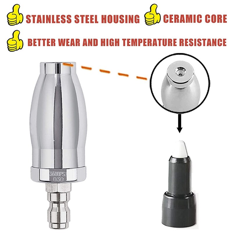 2X Turbo Nozzle For Pressure Washer,Rotating Nozzle For And Cold Water,1/4 Inch Quick Connect,Orifice 3.0, 3600 PSI