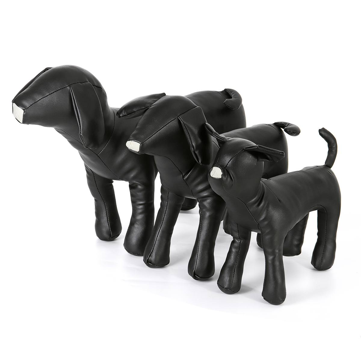 3 str. s/m/l stående position pu læder hund mannequin model tøj tøj display legetøj dyre butik display ben justere
