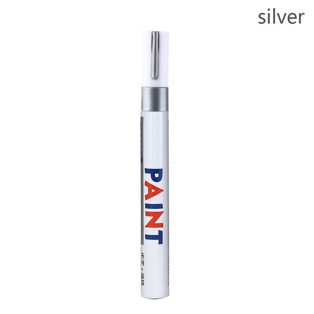 Tire Rubber Metal Glass Wood Stone Waterproof Oil Pen Colourful Oily Marker Paint Pen School Stationery Office Supplies: Silver