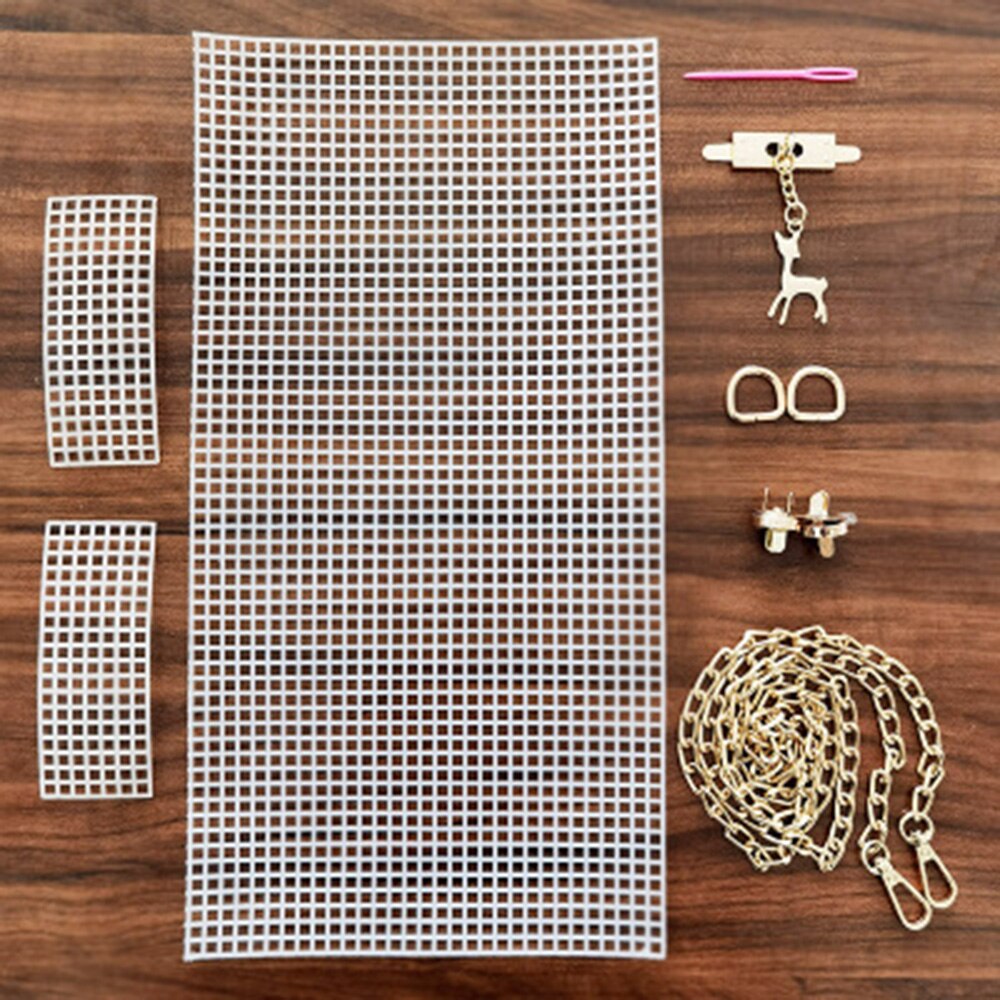 6Pcs/set Of Auxiliary Weaving Plastic Mesh Plastic Mesh Kit Diy Bag Accessories Weaving Helper Making Accessories