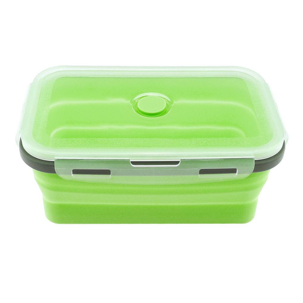 350Ml 500Ml 800Ml 1200Ml Draagbare Lunchbox Siliconen Vouwen Lunchbox Bento Box Met Afdichting Plug Voor-40 Tot 230 Celsius: green / 350ml
