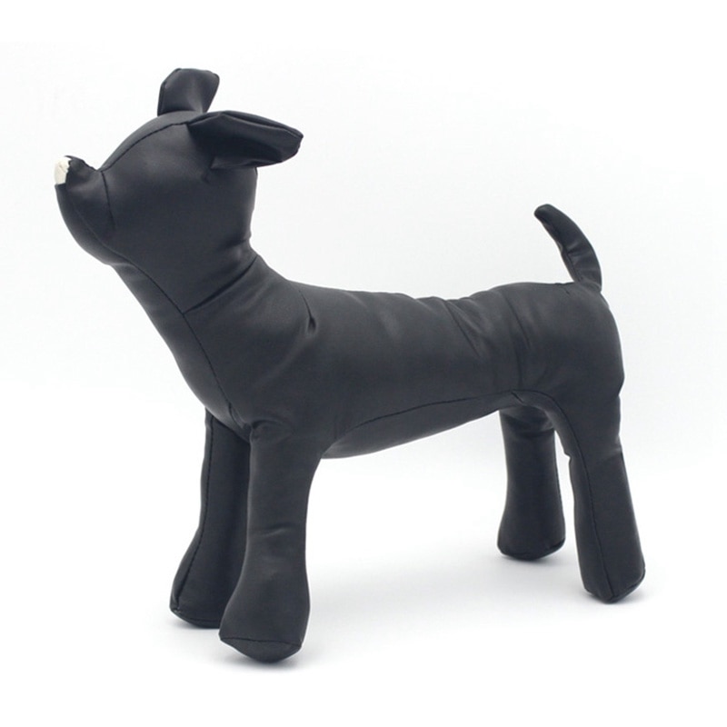 Mannequin en cuir pour chien, Position debout, modèles de jouets pour animaux de compagnie, affichage de boutique, noir S: Default Title