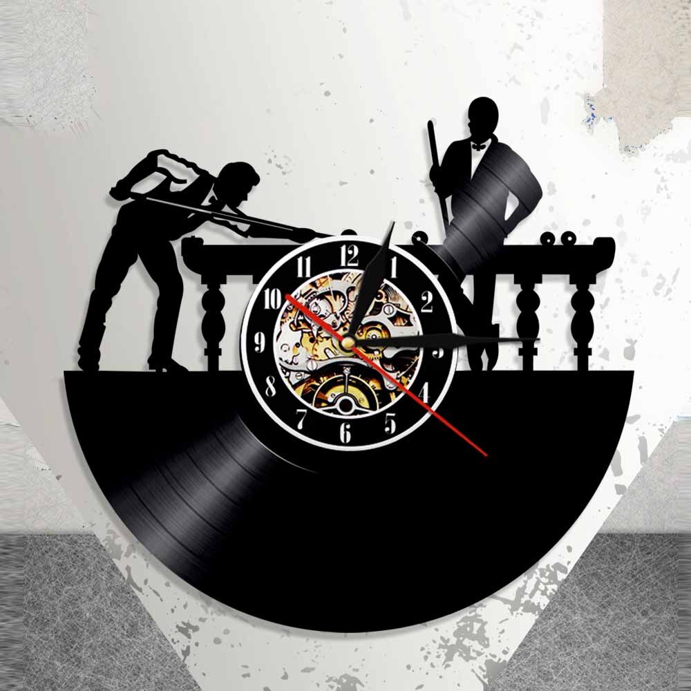 Horloge murale de billard en vinyle, décoration de salle de billard, moderne, uniques