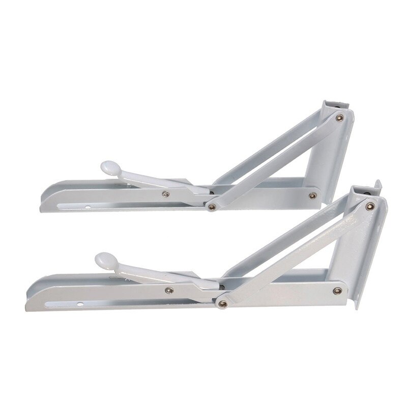 2 Pcs Folding Shelf Bracket Wall Mount 8 Inch Table Hinge Stainless Steel Spring Loaded Supports LB88
