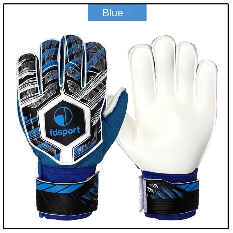 Nuovi Capretti di Calcio Portiere Guanti In Lattice Portiere di Calcio di Formazione di Calcio di trasporto libero di Protezione Custodi Guanti Per Gli Studenti: Blu / size 8