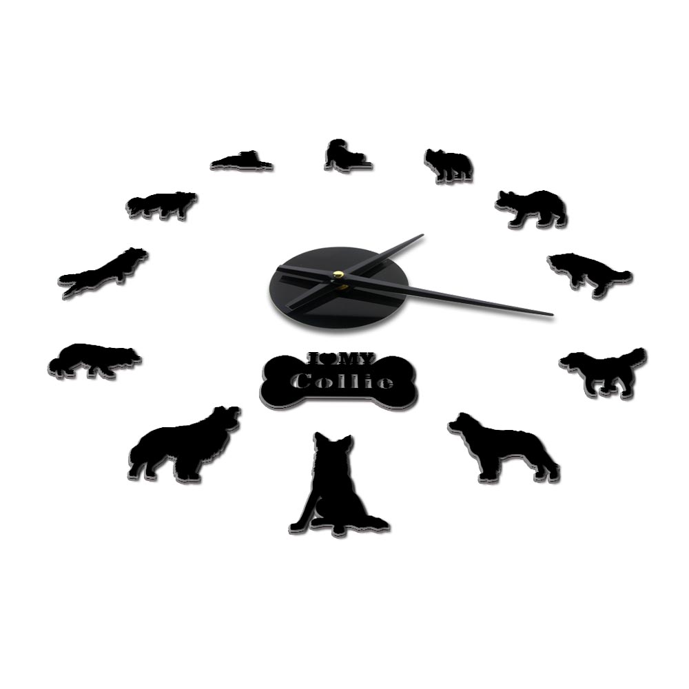 Border Collie Dog Breed Animal 3D DIY Wall Clock B... – Grandado