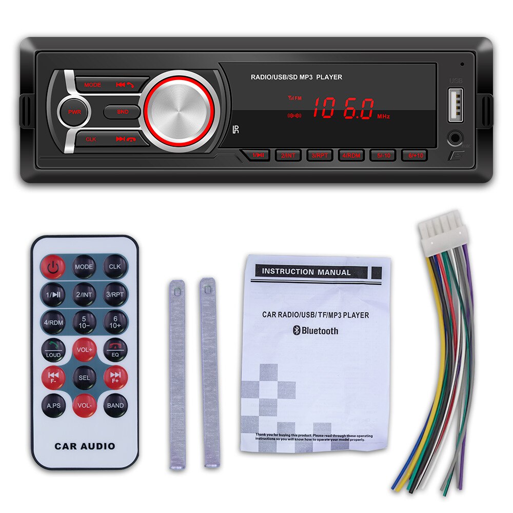 12V Universal Detachable Panel Car Bluetooth MP3 Player FM Radio U Disk SD Card Integrated Host