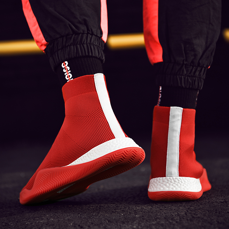 Mode Hoge Top Casual Schoenen Voor Mannen Ademende Flats Mannen Sneakers Elasticiteit Mannen Sok Schoenen Wandelschoenen tenis masculino