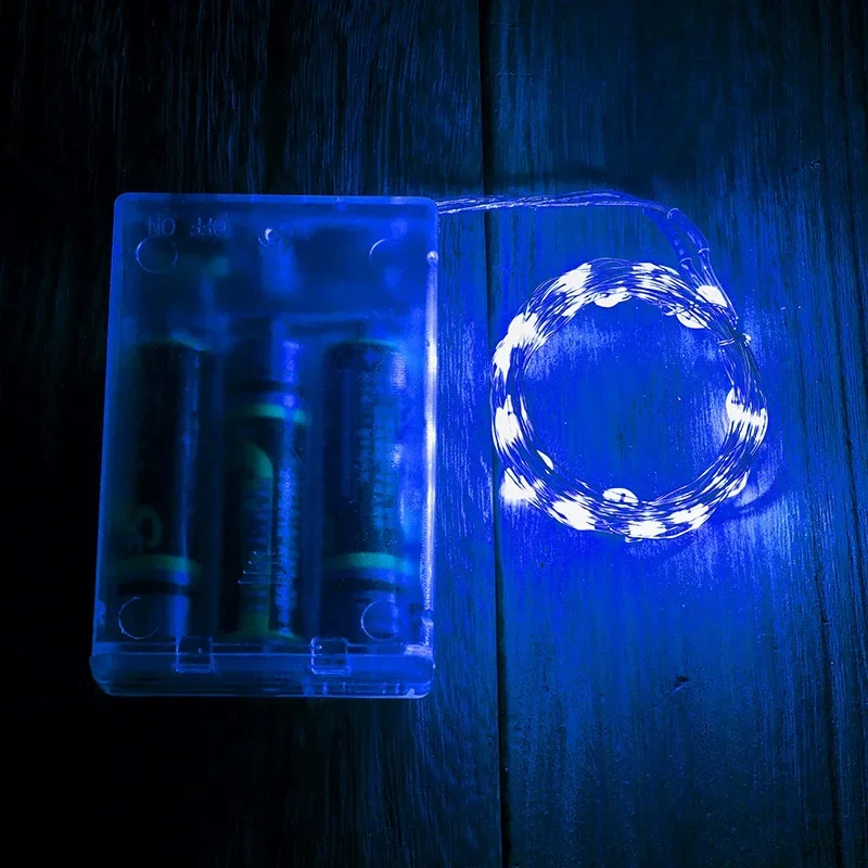 Silver Wire Festoon LED Light String Garden Outdoor Battery Box Garland Lamp for Wedding Camping Party Home Room Decoration: RGB / 11-15W