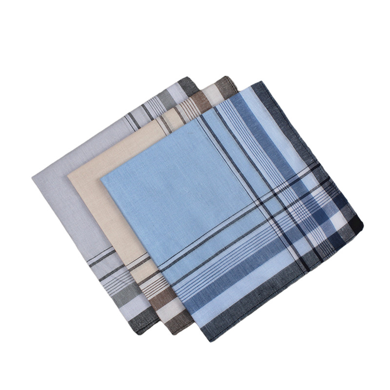 12Pcs Classic Vintage Plaid Stripe Handkerchief Hanky Men Pocket Squares Cotton Business Casual Chest Towel Hankies Scarves
