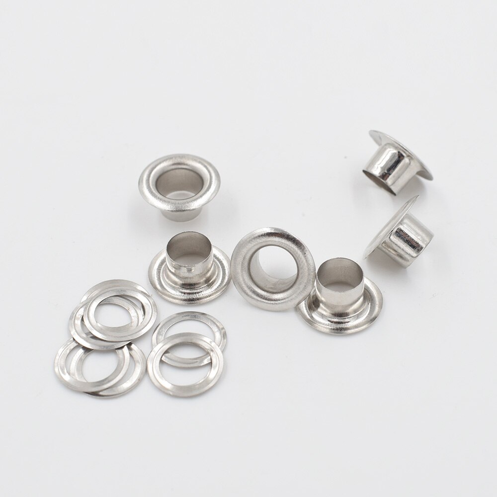 100pieces/lot) inner diameter 8mm metal Shoebox holes. Canopy cloth drawstring holes. Eyelets. corn.Silver eye Ultra gas eyes