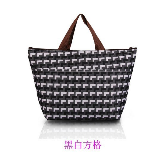 Kjølebag hold maten fersk termoposer matboks stor isolasjon og kaldpakke ispose piknikpose: Svart hvit