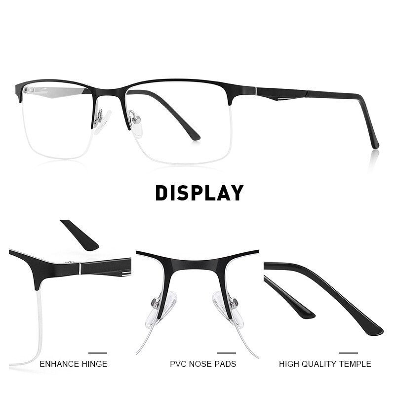MERRYS-gafas de sol cuadradas para hombre, anteojos masculinos de , Montura de gafas de aleación de titanio, para miopía, graduadas, ultralivianas, S2059