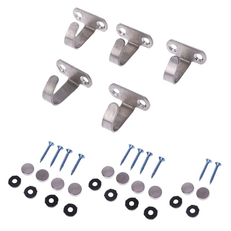 5x Rvs J Vorm Haak Voor Plafond Kabinet Top Hanger Doek Handdoek Robe