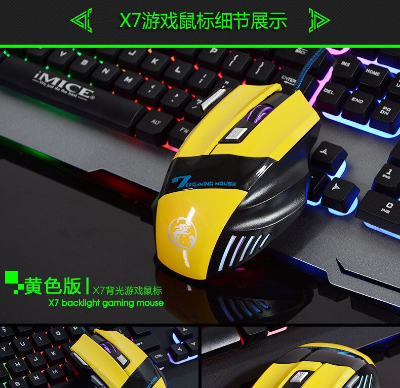 Gaming Keyboard Wired Gaming Mouse Kit with Rgb Backlit Keyboard Gamer Ergonomic Mause, Suitable for Pc Laptops