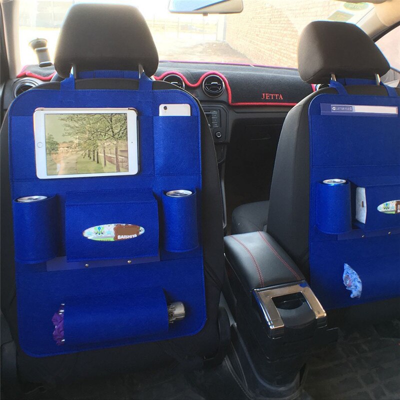 Universal Car Seat Side Opslag Mesh Netto Zak Bagage Holder Pocket Trunk Cargo Netten Organizer Auto Interieur Accessoires: 08Blue