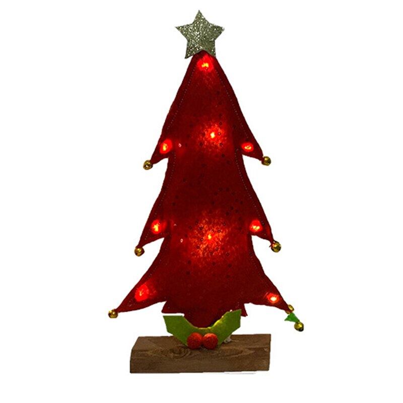 Mini Christmas LED tree with lamp decoration tree house desktop Christmas tree Party Table Decoration Year Home Decor: Red